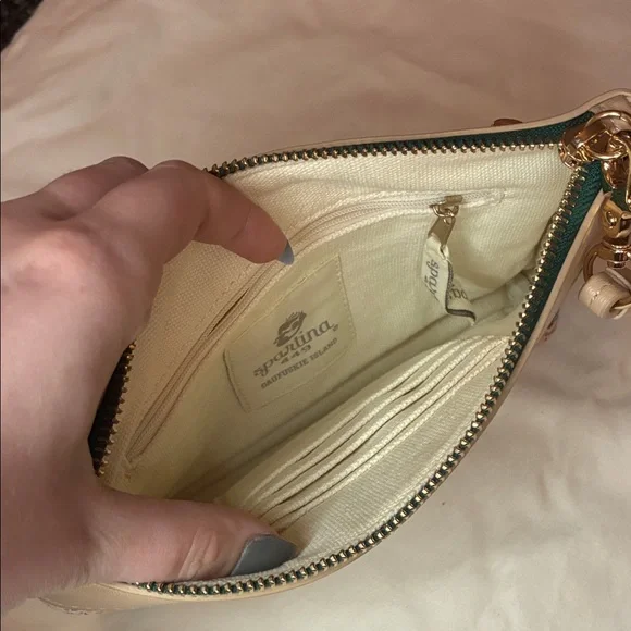 Spartina 449 Paris Map Wristlet - Cream and Pink 8.5” x 5.5” - Picture 6 of 6